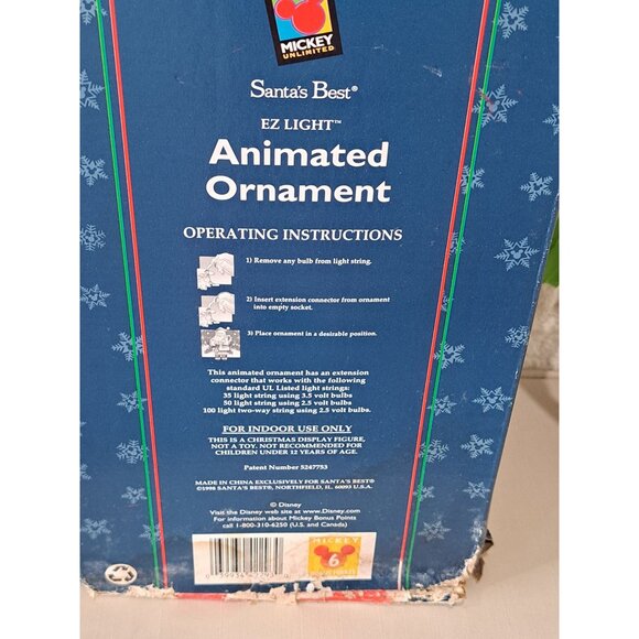 Vintage Disney Goofy Santas Best Animated Ornament With Box & Instructions - Picture 7 of 11